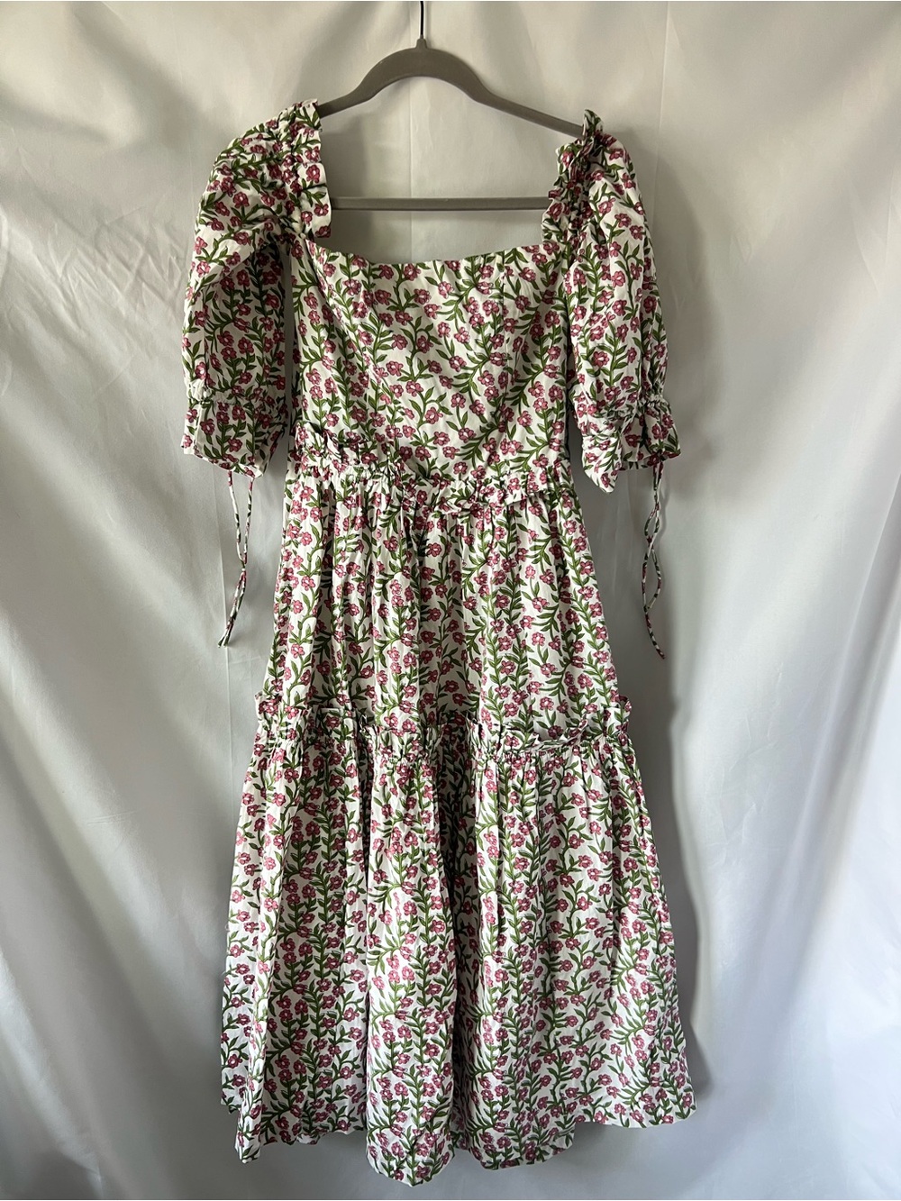 Women’s EDDY Olivia Floral Tie-Back Puff Sleeve Off Shoulder* Boho Midi Dress